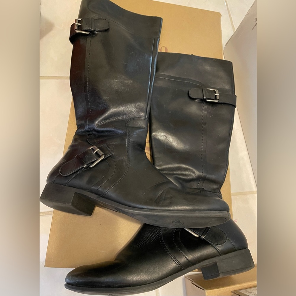 Sookie Riding Boots, Black. Minor scuff marks.